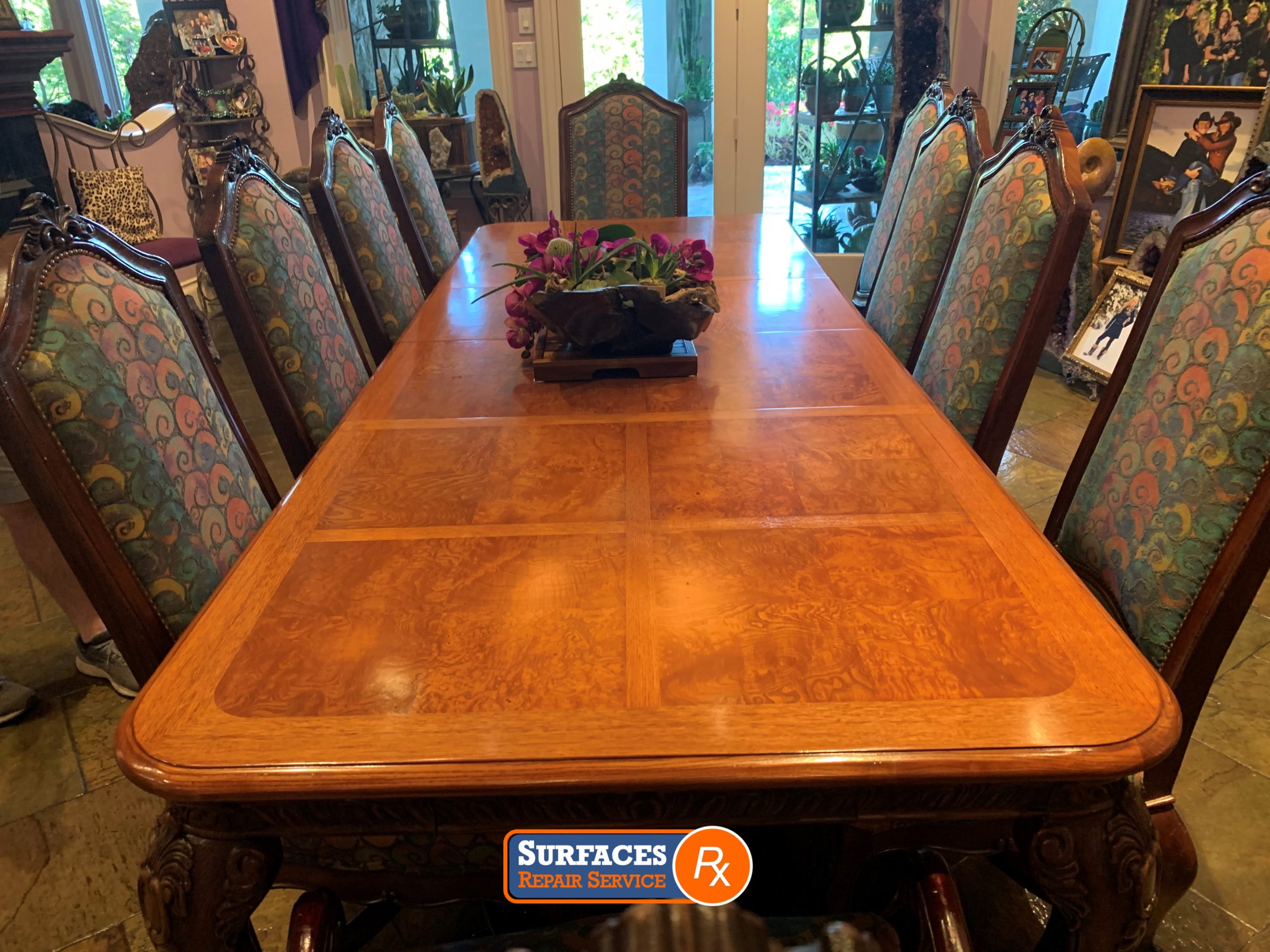 Dining Room Tabletop After Refinishing by Surfaces Rx 