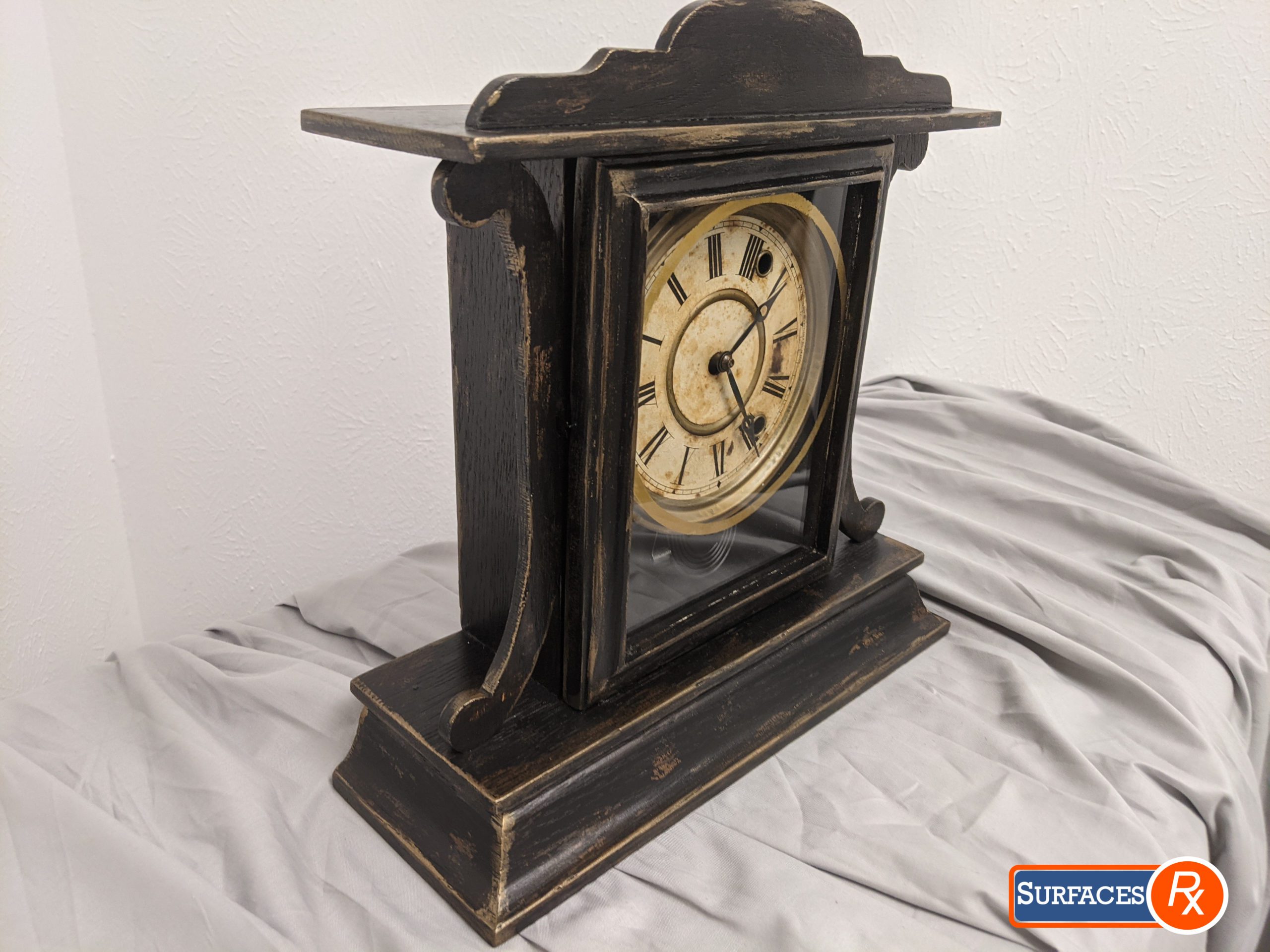 After Surfaces Rx Vintage Mantel Clock Faux Refinishing