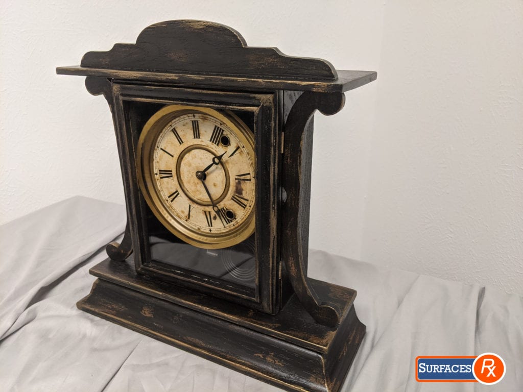 Faux Finished Vintage Mantle Clock For Sale by Surfaces Rx, Dallas TX