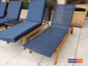 Before and After Teak Furniture Refinishing by Surfaces Rx Dallas Texas