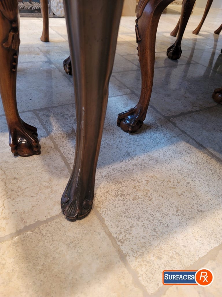 Veneer-Tabletop-Before-Dining-Room-Furniture-Refinishing-by-Surfaxes-Rx-Dallas-Texas-5