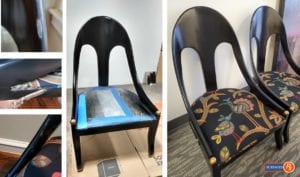 Before During After Damaged Chair Repair Dallas Texas by Surfaces Rx