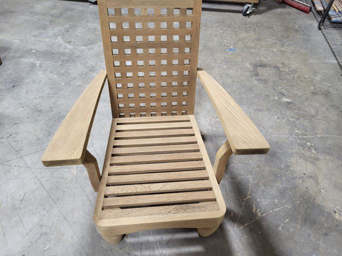 Outdoor Teak Arm Chair During-Refinishing